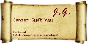 Janzer György névjegykártya