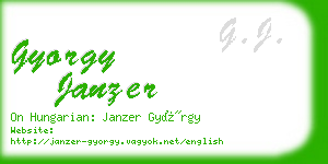 gyorgy janzer business card